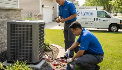Professional AC repair technician servicing air conditioner unit in Chicago IL