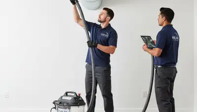 Technician cleaning air ducts for HVAC system in Chicago IL home by Five Star Cooling